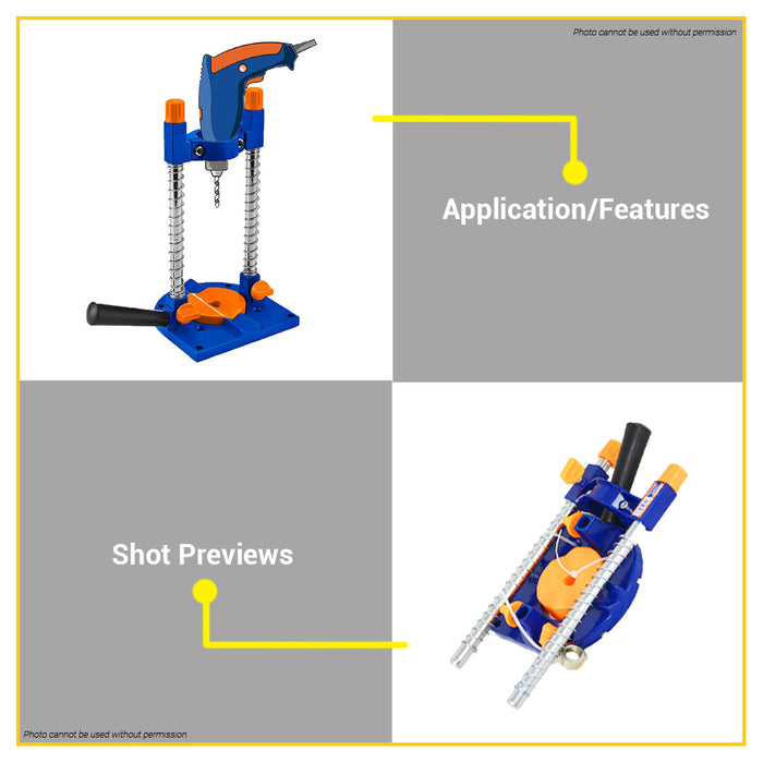 BUILDMATE Wadfow Vertical Drill Stand 125mm Drilling Machine Woodworking Locator Holder WADS2543 WHT