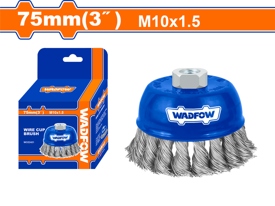 BUILDMATE Wadfow Wire Cup Brush Set 3 Inch 75mm Crimped