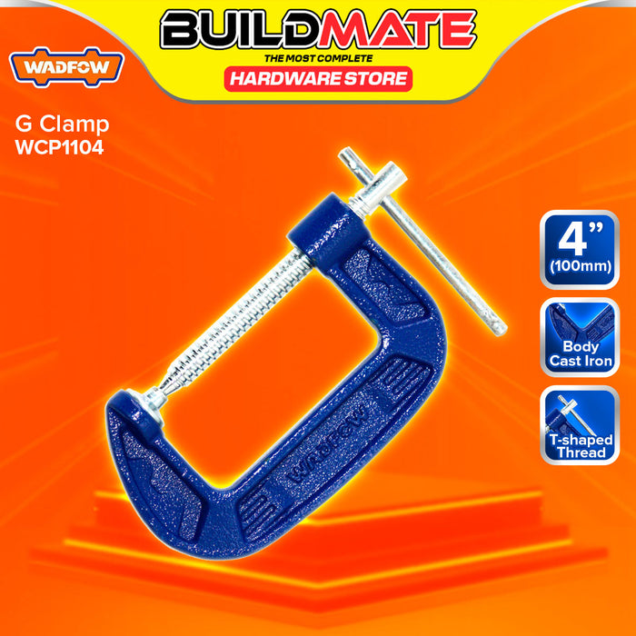 BUILDMATE Wadfow G Clamp 3" - 8" Jaw Opening Heavy Duty Cast Iron Clamping Tool with Sliding T-Shaped Thread for Woodworking Metalworking & Welding SOLD PER PIECE - WHT