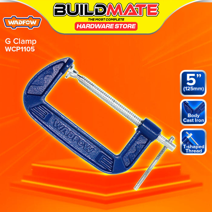 BUILDMATE Wadfow G Clamp 3" - 8" Jaw Opening Heavy Duty Cast Iron Clamping Tool with Sliding T-Shaped Thread for Woodworking Metalworking & Welding SOLD PER PIECE - WHT