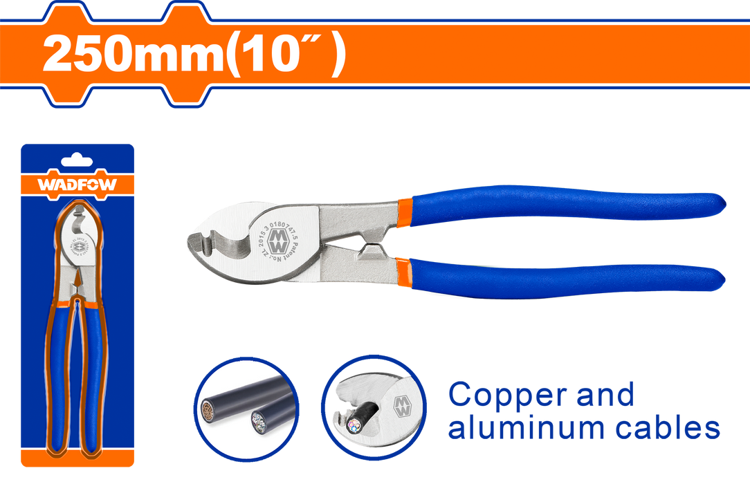 WADFOW 10" (250mm) Cable Cutter for Clean & Precise Cutting WCT1610 WHT | BUILDMATE