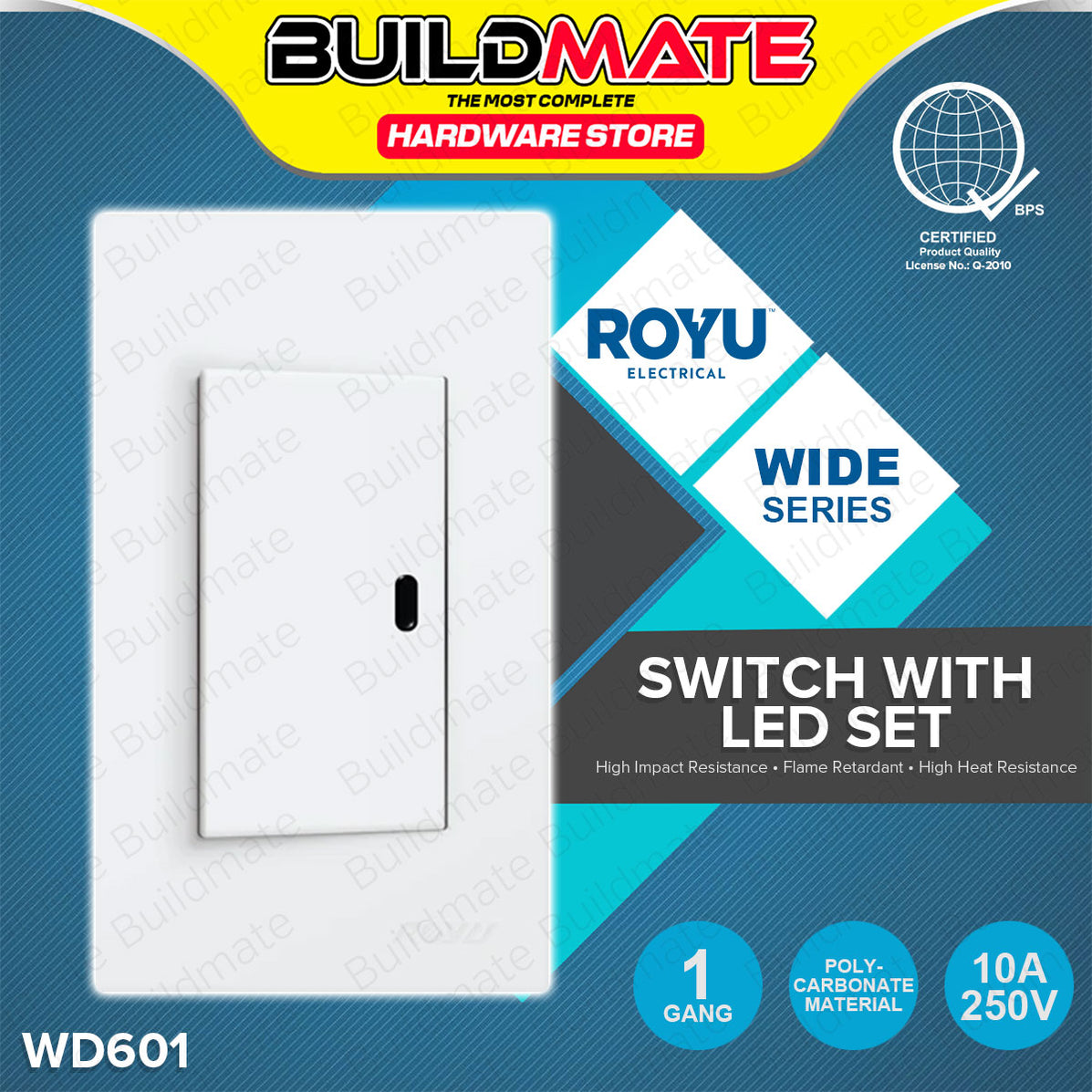 ROYU Wide Series Plate 1 2 3 Gang Universal Outlet Switch LED Reflecto ...