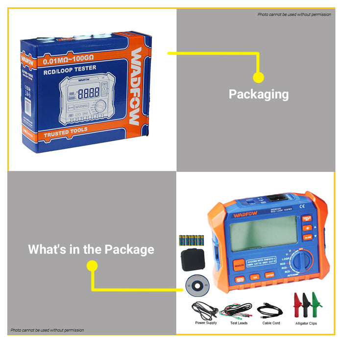 BUILDMATE Wadfow RCD/LOOP Tester Detector Portable Digital Leakage  Phase Check Tool WDM9506 • WPT