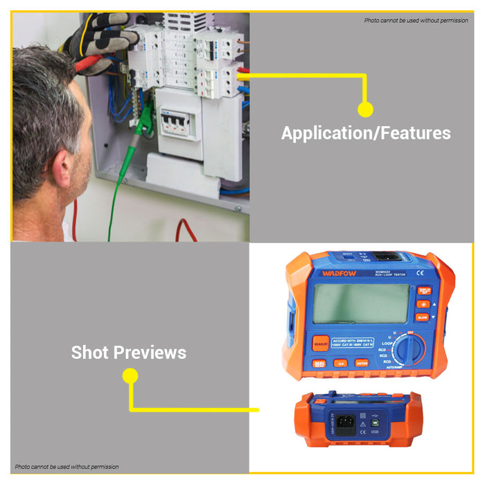 Portable Rcd Tester BUILDMATE Wadfow RCD/LOOP Tester Detector Portable Digital Leakage Pha ...