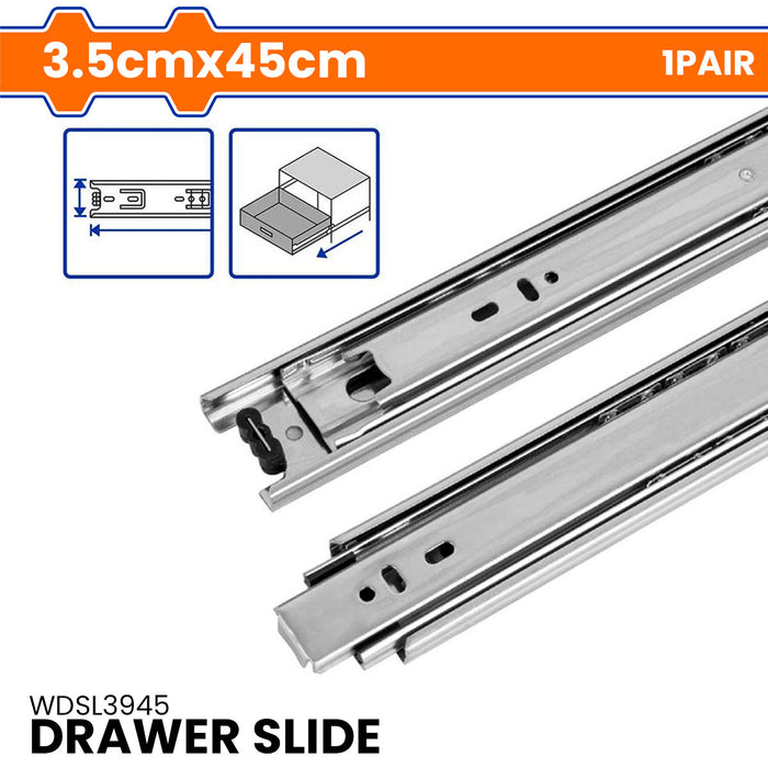 BUILDMATE Wadfow Drawer Slide Set Galvanized Steel Full Extension Ball Bearing Soft-Close Drawer Glides Rails SOLD PER PAIR - WHT