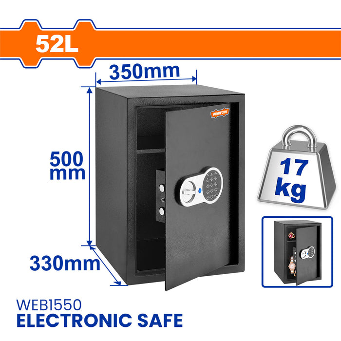 BUILDMATE Wadfow Wall Mounted Keypad Electronic Safe Box Personal Password Protected Security Lock Money Storage Cabinet Safe Vault with Mechanical Keys - WHT