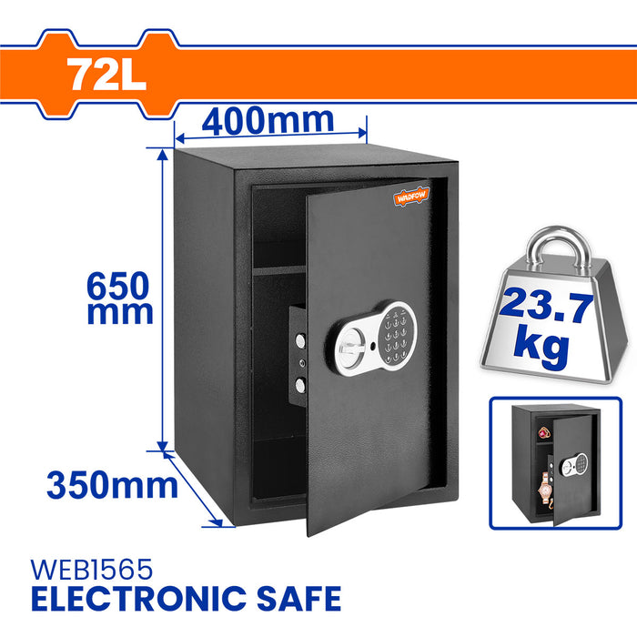 BUILDMATE Wadfow Wall Mounted Keypad Electronic Safe Box Personal Password Protected Security Lock Money Storage Cabinet Safe Vault with Mechanical Keys - WHT