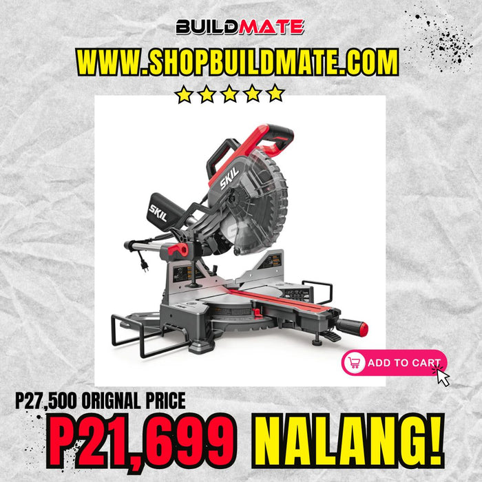 BUILDMATE Skil 2000W 10" Inch Miter Saw Dual Bevel Sliding Compound Wo Buildmate BUILDMATE Skil 2000W 10" Inch Miter Saw Dual Bevel Sliding Compound Wo Buildmate