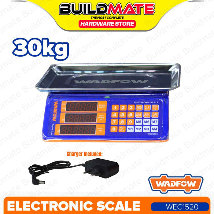 BUILDMATE Wadfow Electronic Digital Weighing Scale 30kg Rechargeable Kitchen Measuring Tool Timbangan WEC1520 - WPT