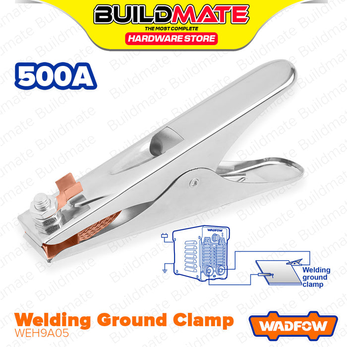 BUILDMATE Wadfow Welding Cable Earth Clamp 300A / 500A Ground Manual Welder Electrode Holder Copper Grip Clip Welding Tools WEH9A03/ WEH9A05 • WHT