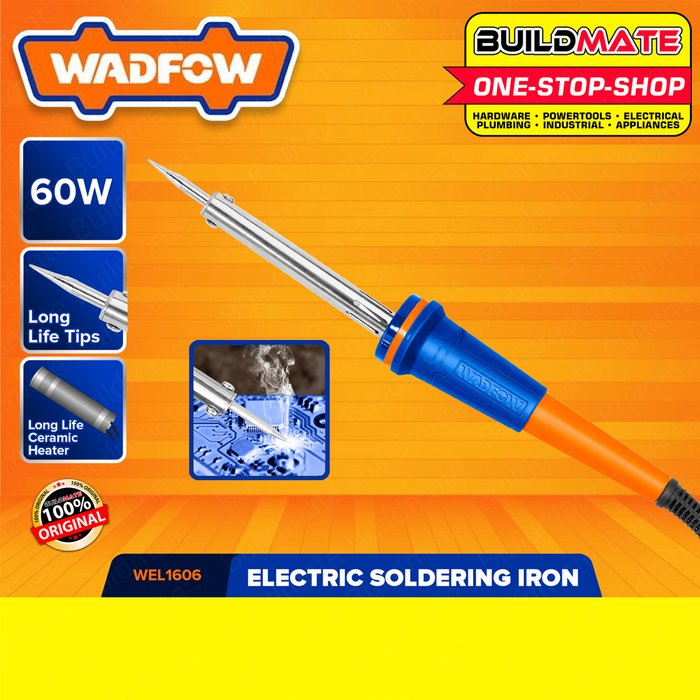 BUILDMATE Wadfow Electric Soldering Iron 40W-100W Fastening Heating Tool Straight Tip SOLD PER PIECE WEL1604 / WEL1606 / WEL1610 - WHT