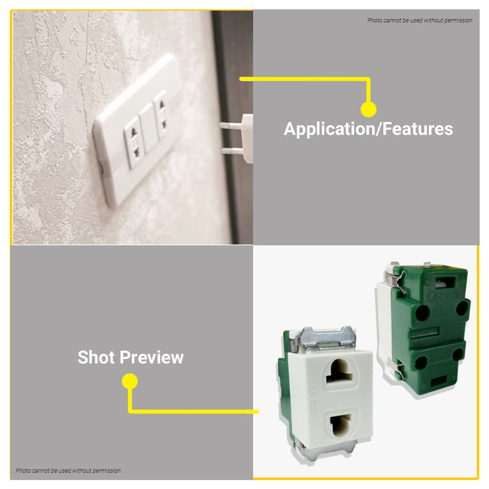 [WHOLESALE] BUILDMATE Omni 10PCS/BOX Classic Universal Outlet 16A 250V Electrical Wall Power Outlet WEU-200