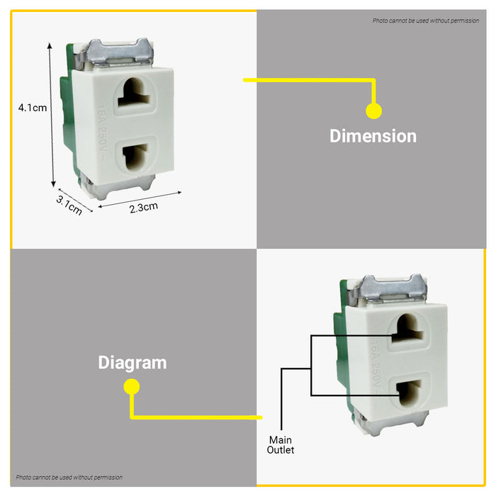 [WHOLESALE] BUILDMATE Omni 10PCS/BOX Classic Universal Outlet 16A 250V Electrical Wall Power Outlet WEU-200