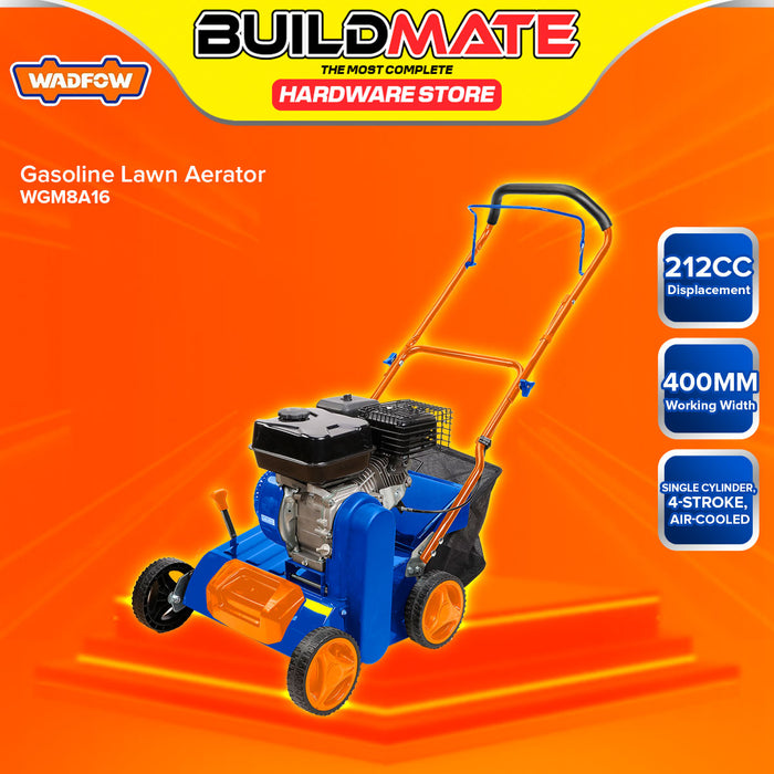 BUILDMATE Wadfow 4-Stroke 212cc Gasoline Lawn Aerator 400mm Garden Gas Soil Coring Punch Machine Gardening Tools WGM8A16 - WPT