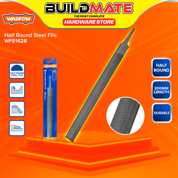BUILDMATE Wadfow Steel File 6" / 8" Flat Half Round Square Triangle Metalworking File Hand Tools SOLD PER PIECE - WHT
