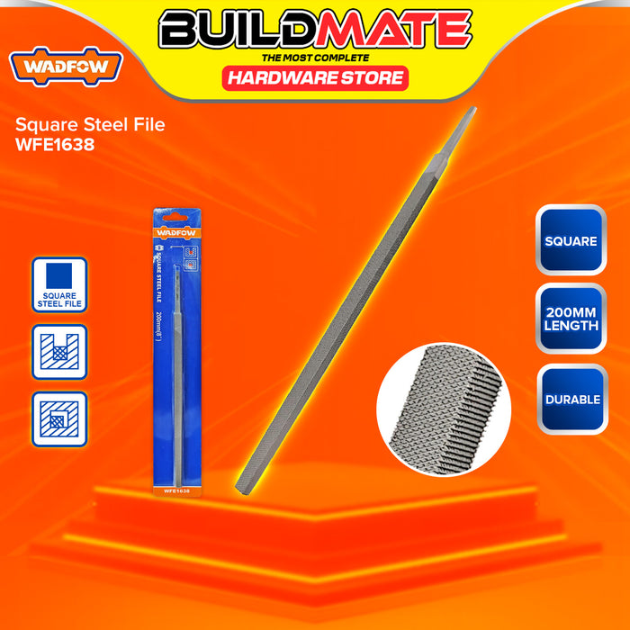 BUILDMATE Wadfow Steel File 6" / 8" Flat Half Round Square Triangle Metalworking File Hand Tools SOLD PER PIECE - WHT