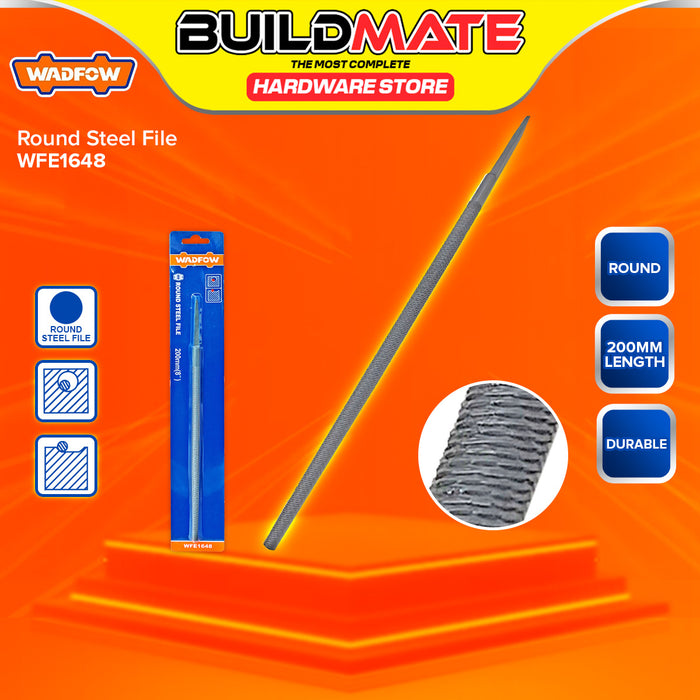 BUILDMATE Wadfow Steel File 6" / 8" Flat Half Round Square Triangle Metalworking File Hand Tools SOLD PER PIECE - WHT