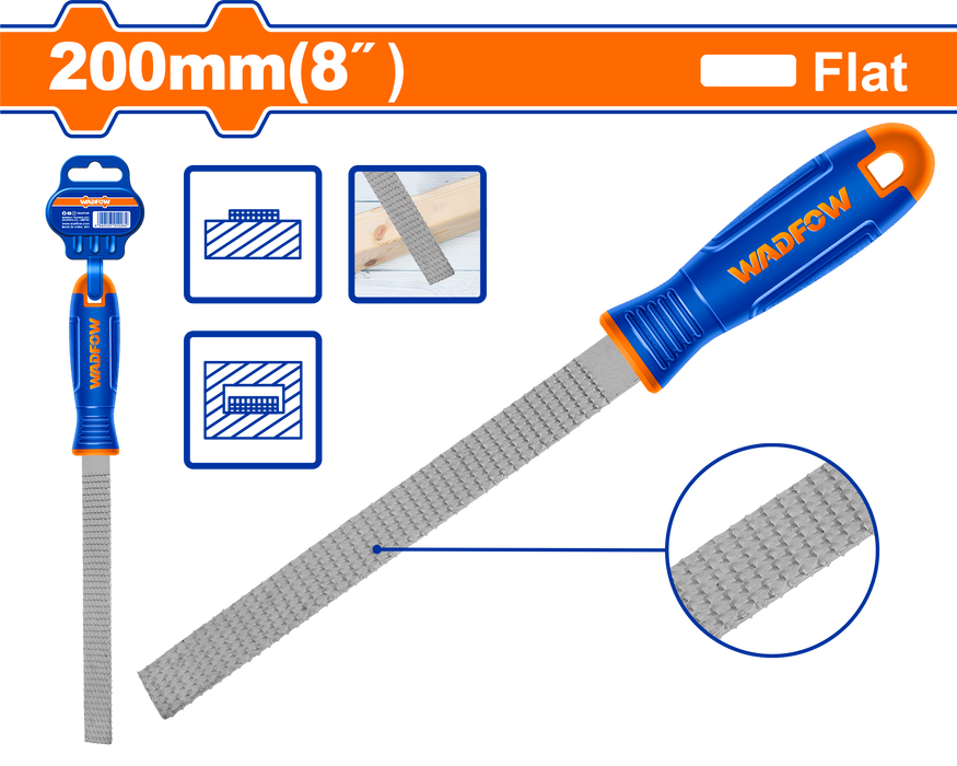BUILDMATE Wadfow 8" Wood File Carbon Steel Woodworking Shaping Rasp Filing Tools SOLD PER PIECE - WHT