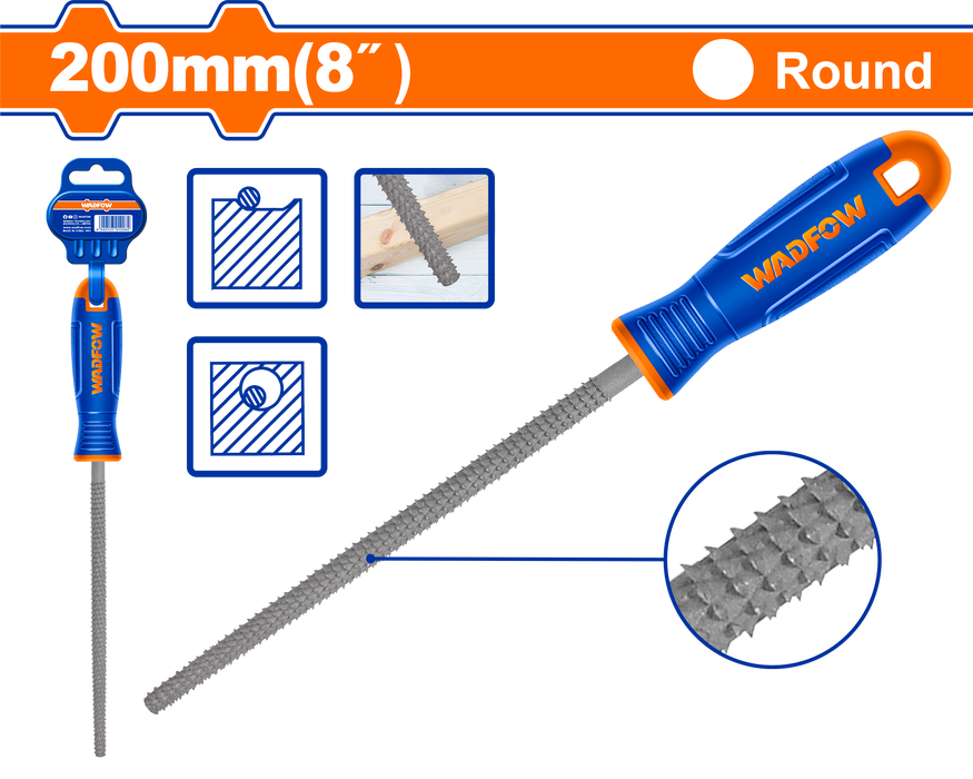 BUILDMATE Wadfow 8" Wood File Carbon Steel Woodworking Shaping Rasp Filing Tools SOLD PER PIECE - WHT