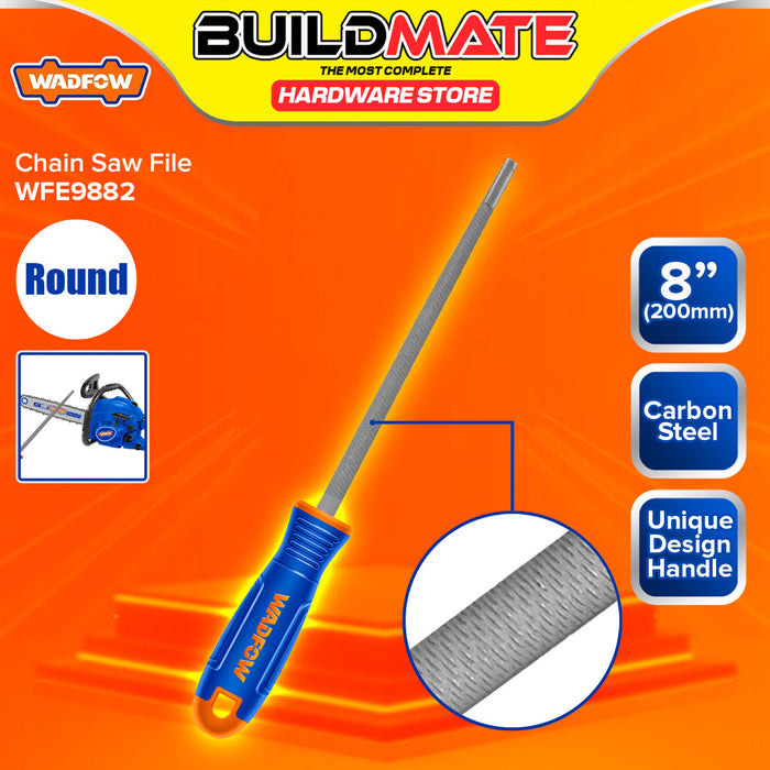 BUILDMATE Wadfow Round Profile Chain Saw File 8" (200mm) Grinding Saw Tooth Sharpening Tool for Chainsaw WFE9882 - WHT