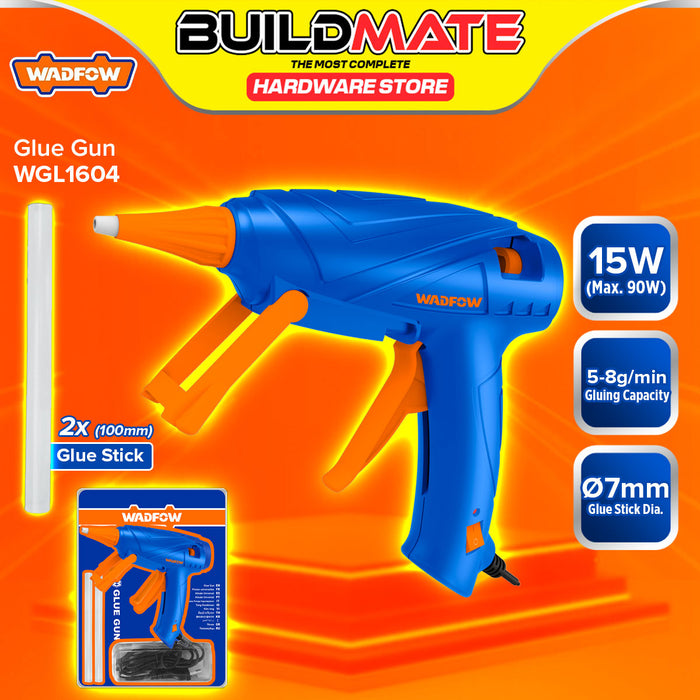 BUILDMATE Wadfow Electric Hot Melt Glue Gun 8W / 15W / 25W Adhesive Multipurpose Applicator with 2pcs Glue Sticks for Arts Crafting DIY Projects - WHT