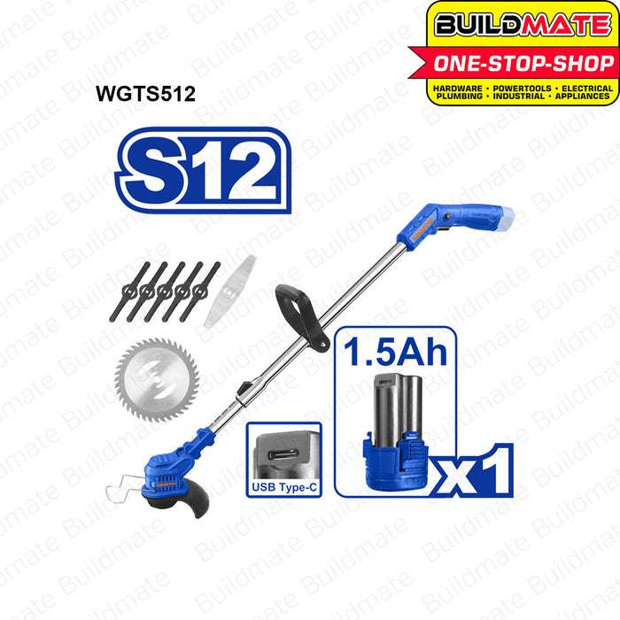 BUILDMATE Wadfow 12V Lithium-Ion Cordless Grass Trimmer Lawn Mower Electric Wacker  WGTS512 - WCPT