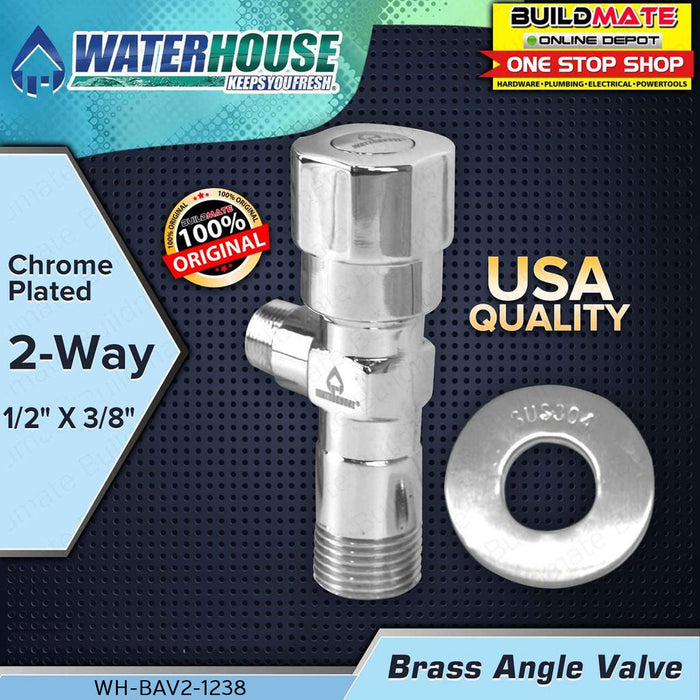 WATERHOUSE 2 Way Brass Angle Valve in Chrome Plated Body 1/2" X 1/2" | 1/2" X 3/8" SOLD PER PIECE