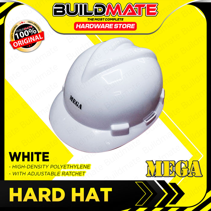BUILDMATE Mega Safety Helmet Blue, Green, Orange, White, Yellow Protective Hard Hat Worksite Safety Head Gear Protection SOLD PER PIECE