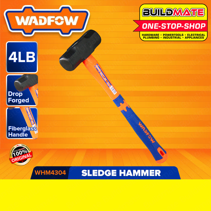 BUILDMATE Wadfow Sledge Hammer Stoning Maso 2LB | 3LB | 4LB [SOLD PER PIECE] Fiberglass Handle Large Tool for Wall Smashing and Wall Demolition Steel Black Head • WHT