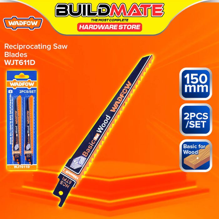 BUILDMATE Wadfow 2PCS/SET Reciprocating Saw Blades Basic for Wood / for Metal / For Wood with Nails Wood & Metal Cutting Blade SOLD PER SET - WHT