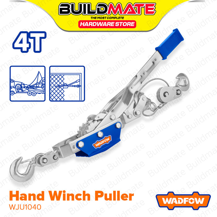 BUILDMATE Wadfow 4T Hand Winch Puller Wire Rope Ratchet Double Hook Lifting Tool Puller WJU1040 WHT