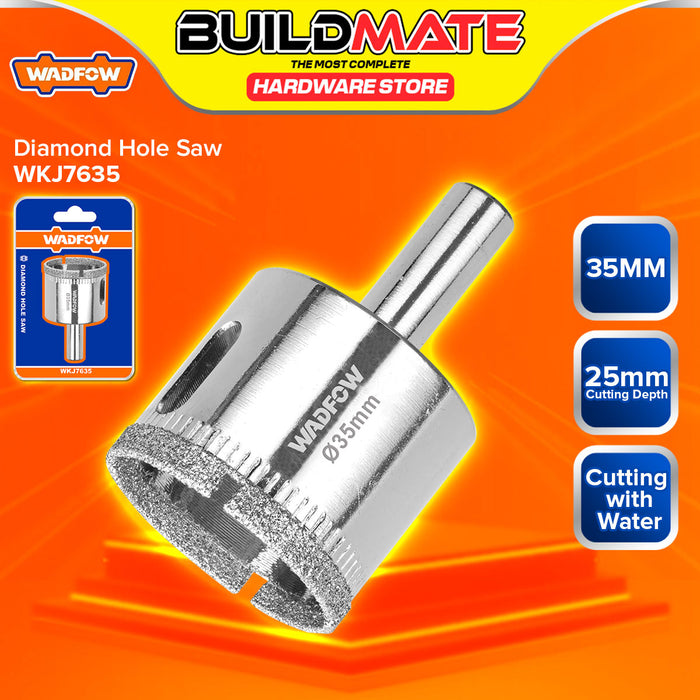 BUILDMATE Wadfow Diamond Hole Saw 20mm - 35mm Wet Diamond Drill Bit Hole Cutter Glass Cutting With Water for Tile Ceramics Porcelain  - WHT