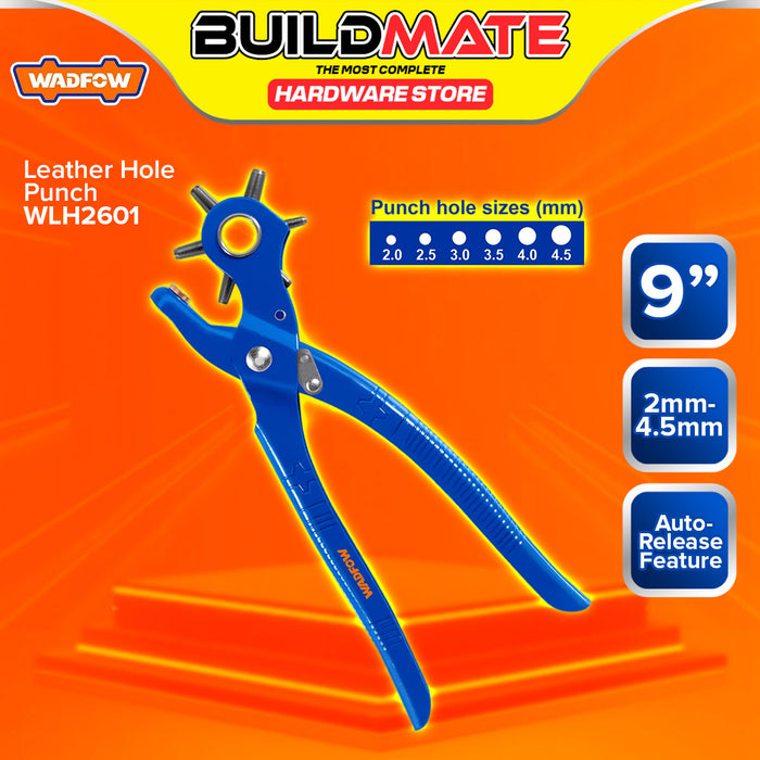 BUILDMATE Wadfow Hole Puncher Revolving Leather Strap Watch Band Belt Punch Multi-Size Handheld Leather Punching Tool SOLD PER PIECE - WHT