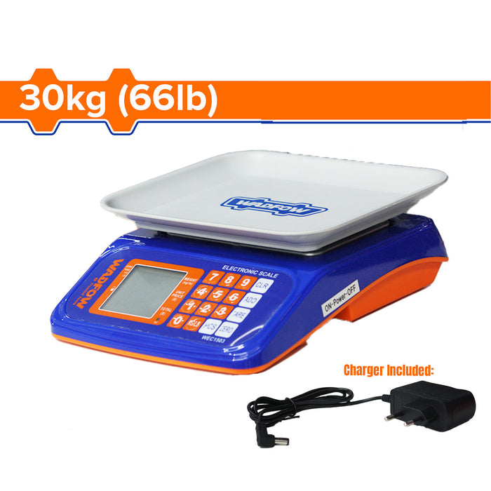 BUILDMATE Wadfow 30KG Electronic Digital Weighing Scale Plastic Rechargeable Timbangan WEC1503 • WPT