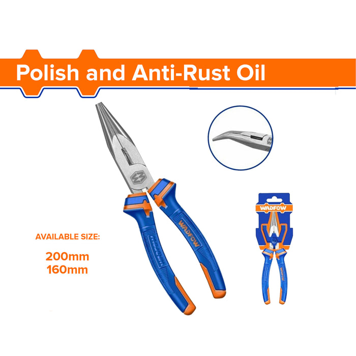 BUILDMATE Wadfow Bent Nose Pliers 160mm 6" 8" Inch Hand Tool for Beading Wire Wrapping DIY • WHT