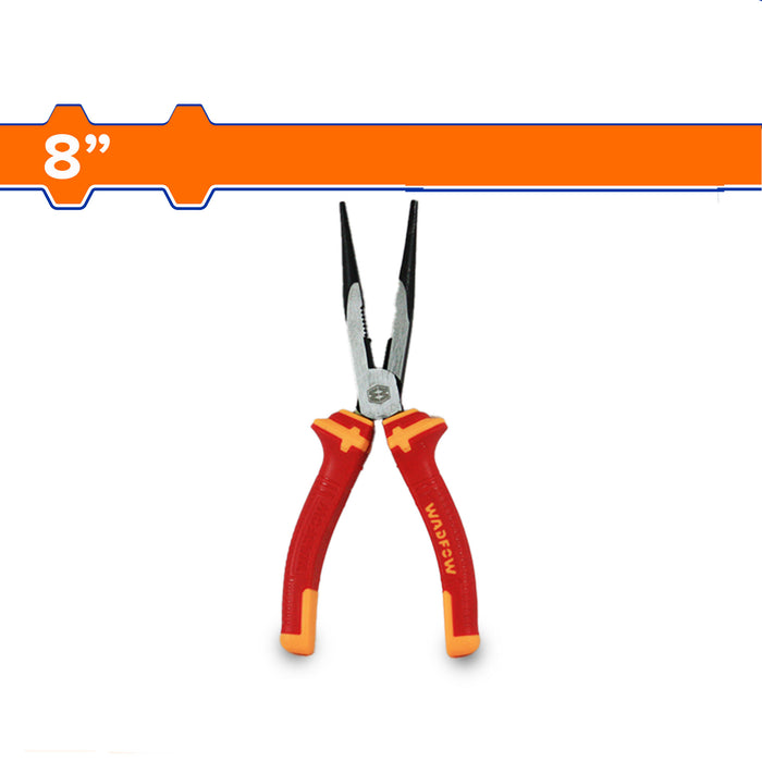 BUILDMATE Wadfow Insulated Long Nose Pliers 6" | 8" Inch  Flat Wire Cutter Hand Tool for Bending WHT