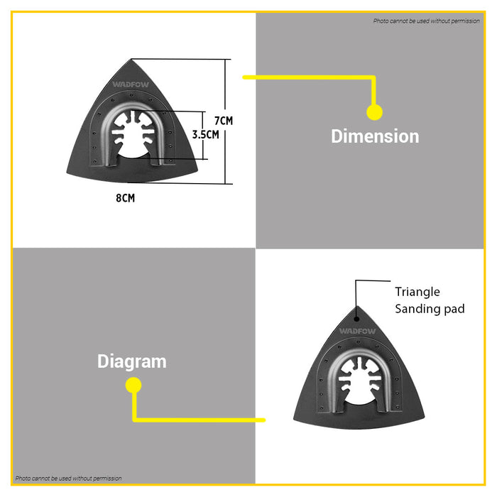 BUILDMATE WADFOW Delta Sanding Sheet Pad Sand Paper Triangle Sandpaper WMA8K80 WHT