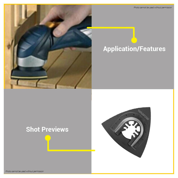 BUILDMATE WADFOW Delta Sanding Sheet Pad Sand Paper Triangle Sandpaper WMA8K80 WHT