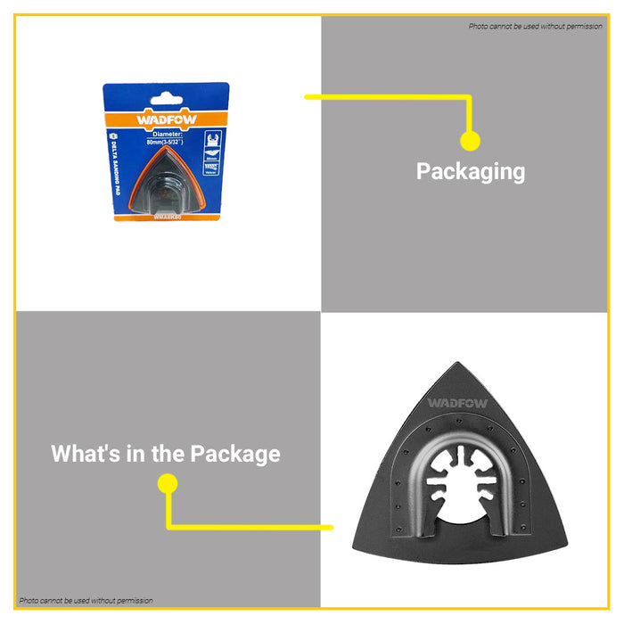 BUILDMATE WADFOW Delta Sanding Sheet Pad Sand Paper Triangle Sandpaper WMA8K80 WHT