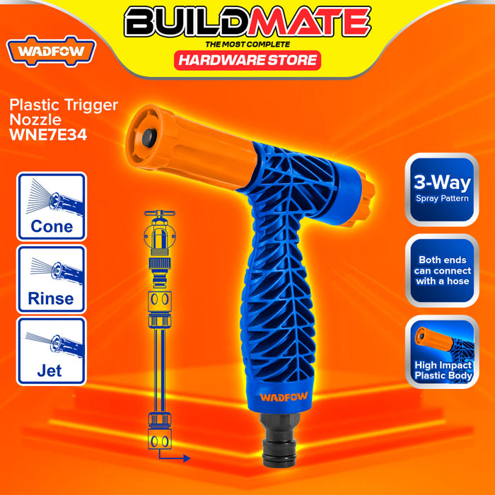 BUILDMATE Wadfow Plastic Trigger Spray Nozzle 3-Way/ 9-Way Adjustable Spray Pattern with Flow Control Hand Spray Watering Nozzle SOLD PER PIECE - WHT