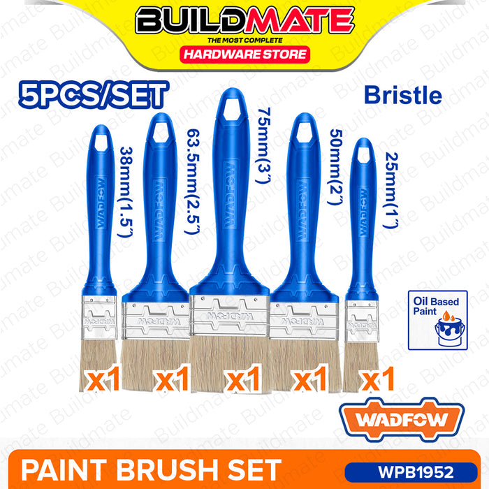 BUILDMATE Wadfow Paint Brush Set 3pcs / 5pcs / 8pcs For Oil-Based Paint Art & Craft Detailing Painting Brushes - WHT