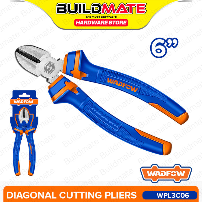 BUILDMATE Wadfow Diagonal Cutting Pliers 6" / 7" Inch Electricians Side Cutter Stripping Wire Plier Hand Tools WPL3C06 / WPL3C07 - WHT