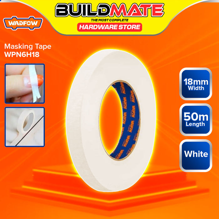 BUILDMATE Wadfow Masking Tape 12mm - 48mm Adhesive White Colored Tape For Painting and General Masking Applications SOLD PER PIECE - WHT
