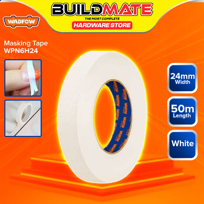 BUILDMATE Wadfow Masking Tape 12mm - 48mm Adhesive White Colored Tape For Painting and General Masking Applications SOLD PER PIECE - WHT