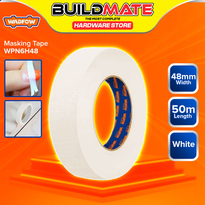 BUILDMATE Wadfow Masking Tape 12mm - 48mm Adhesive White Colored Tape For Painting and General Masking Applications SOLD PER PIECE - WHT
