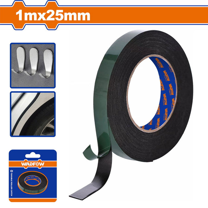 BUILDMATE Wadfow IXPE Foam Tape (Black) 1m 19mm/ 25mm Double Sided Adhesive Multi-purpose Shock-absorbing Mounting Foam Tape SOLD PER PIECE - WHT