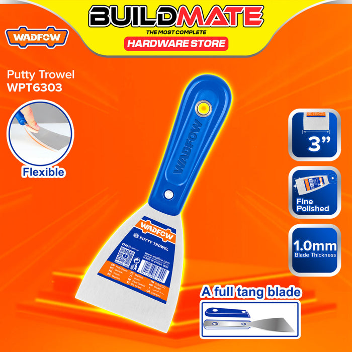 BUILDMATE Wadfow Putty Trowel 1.5" - 6" Filling Joint Spackle Putty Drywall Knife Finishing Trowel Wall Scraper Plastering Tool SOLD PER PIECE - WHT
