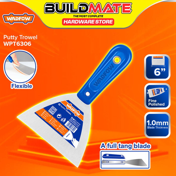 BUILDMATE Wadfow Putty Trowel 1.5" - 6" Filling Joint Spackle Putty Drywall Knife Finishing Trowel Wall Scraper Plastering Tool SOLD PER PIECE - WHT