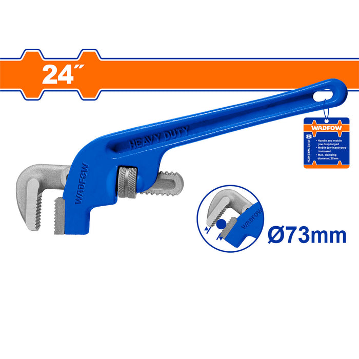BUILDMATE Wadfow Offset Pipe Wrench 18" - 24" Carbon Steel for Plumbing Piping Wrench Plumber - WHT