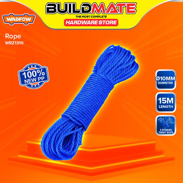 BUILDMATE Wadfow PP Monofilament Twist Rope 15-30M Heavy Duty 3-Stand Braided Twisted Nylon Laid Rope for Dragging and Lifting - WHT